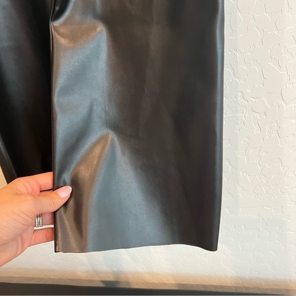 ASOS Women’s AsYou Faux Leather Flare Leggings Pants Pull-On High Waist Black 2 - Picture 4 of 7